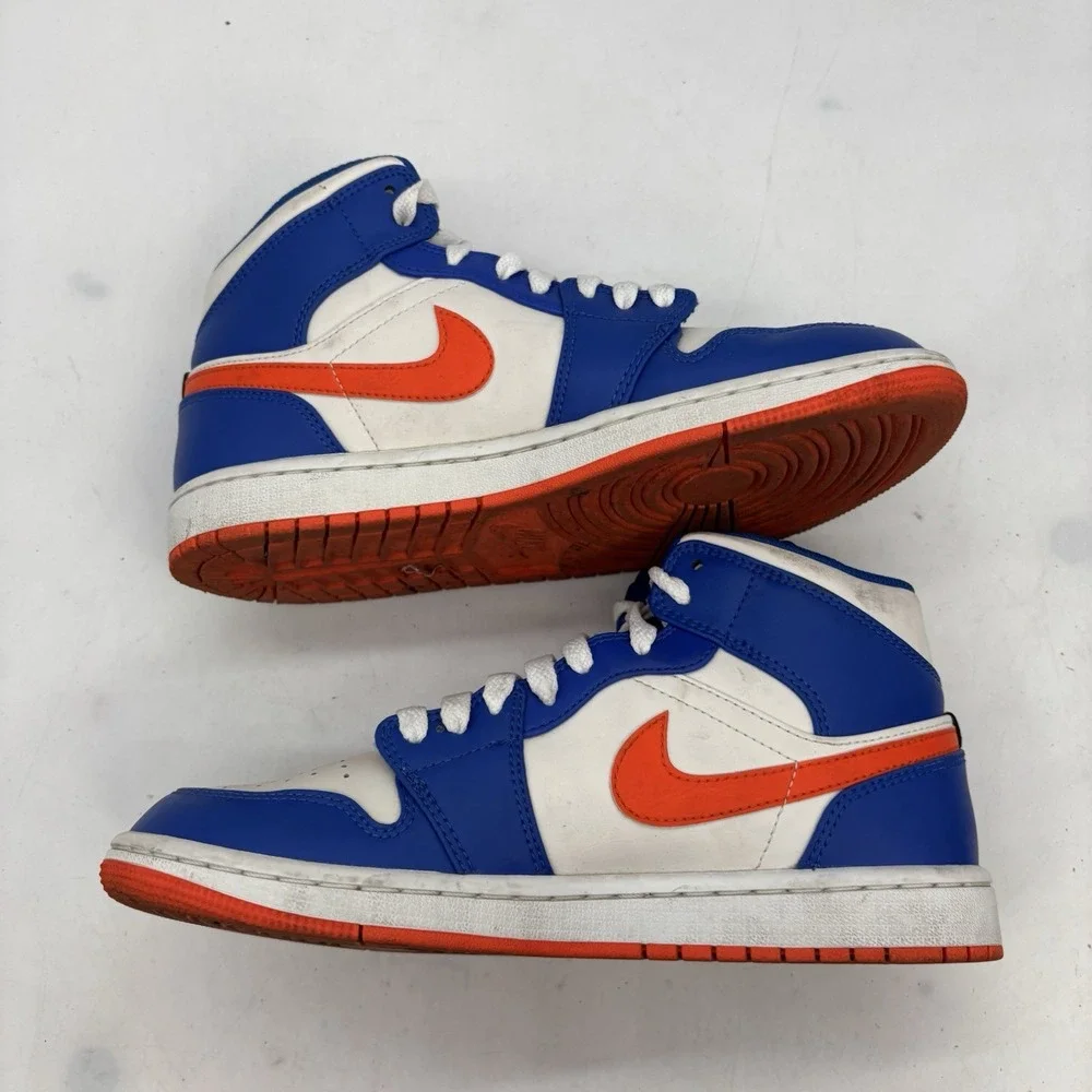 Jordan Air Jordan 1 Knicks Shoes Mens 7 Game Royal Rush Orange FD1029-400